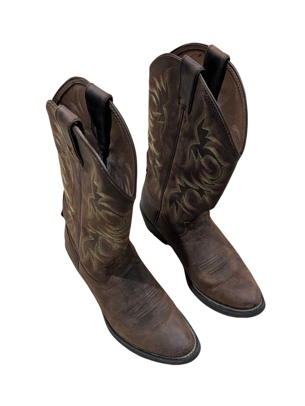 Justin Boots Mens Brown Leather Comb Last Western Cowboy Boots Size 8D